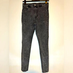 H&M high Waits Washed black Jegging tail let Haunted & Denim Sz 30/32